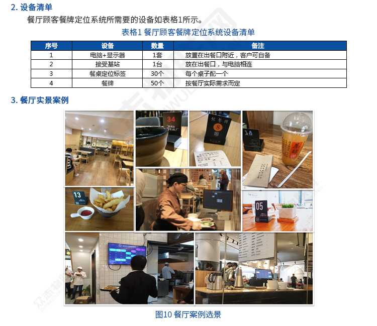 餐厅顾客餐牌定位系统