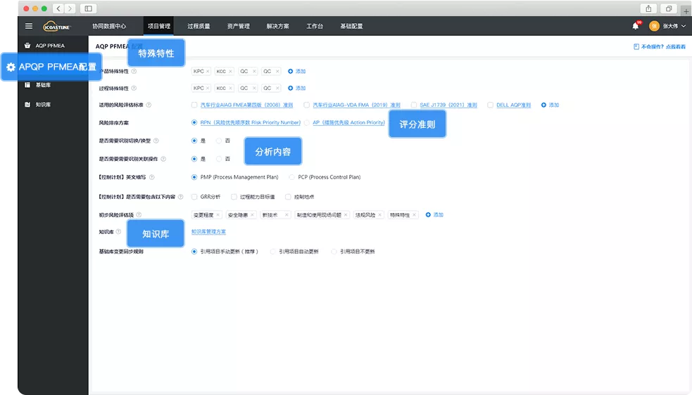 AQP FMEA 自定义配置