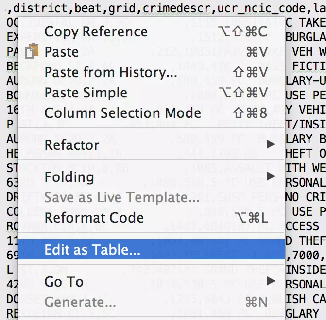 JetBrains DataGrip CSV 编辑器1