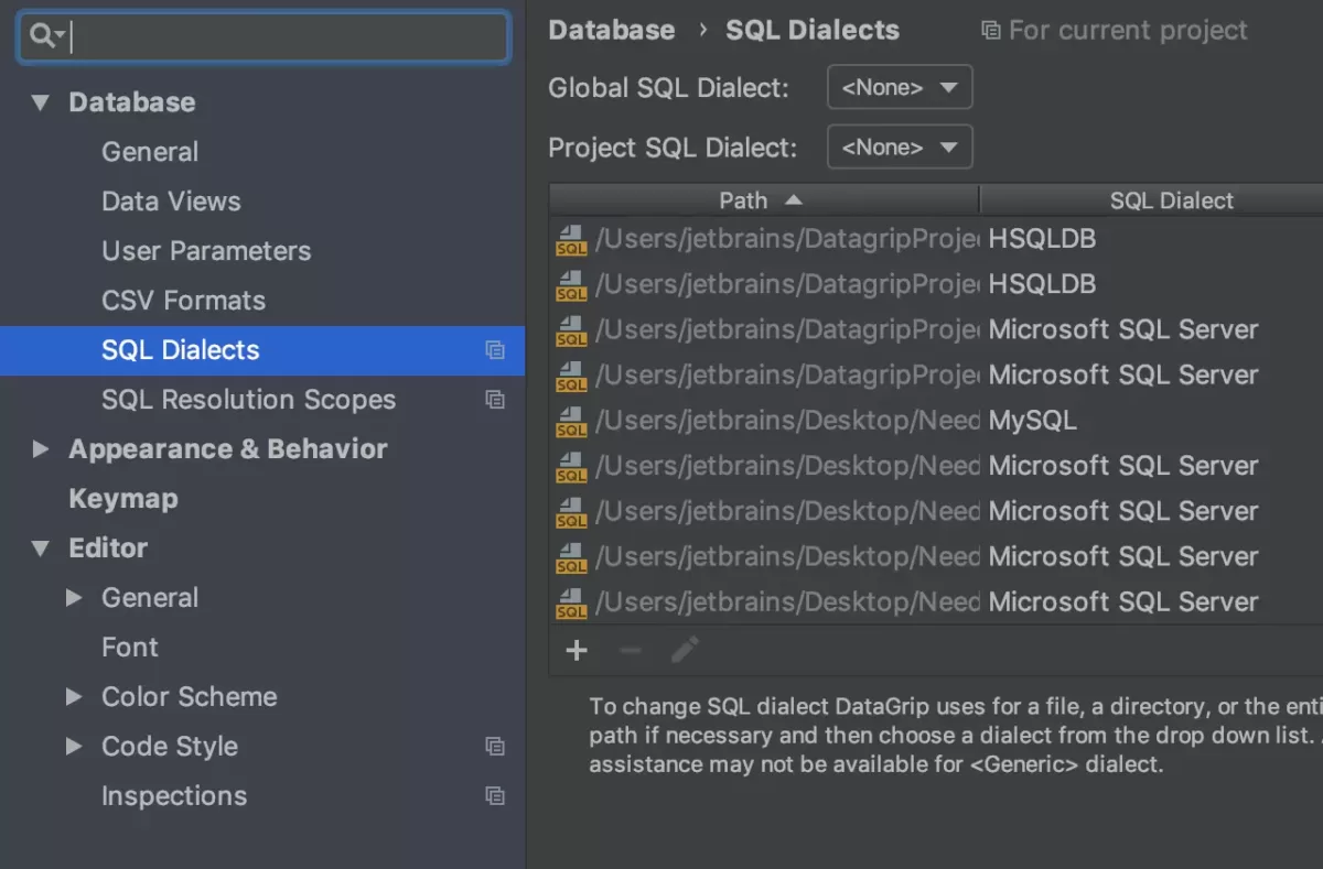 JetBrains DataGrip SQL 方言