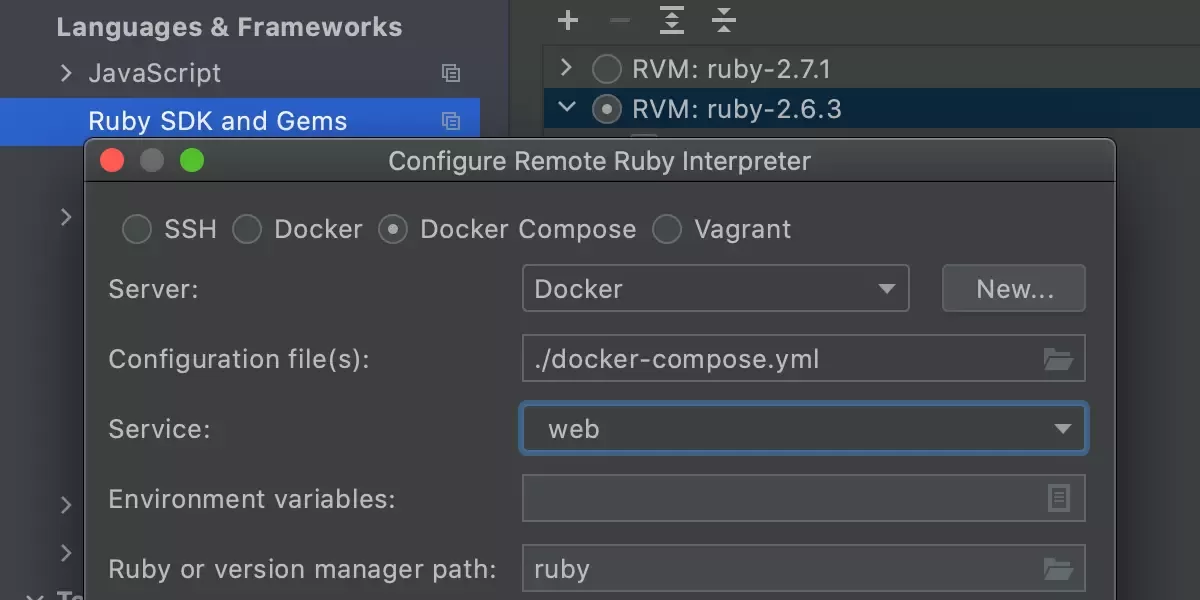 JetBrains RubyMine 远程开发