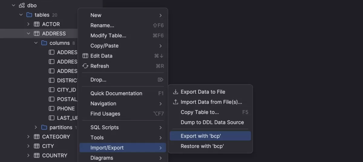 JetBrains DataGrip 处理数据2