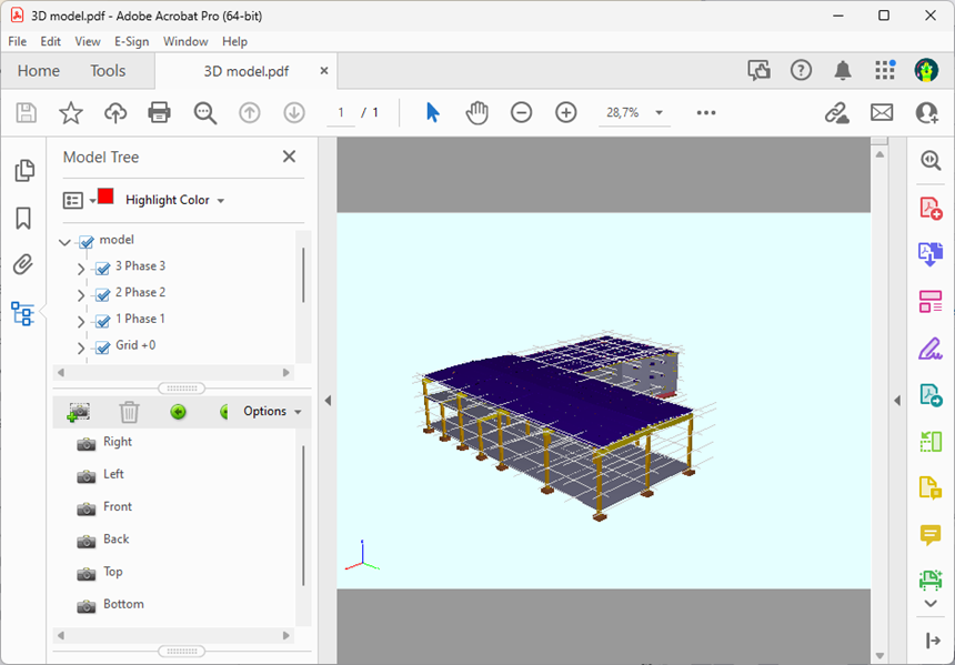 Tekla Structures 新模型输出格式 - 3D PDF2