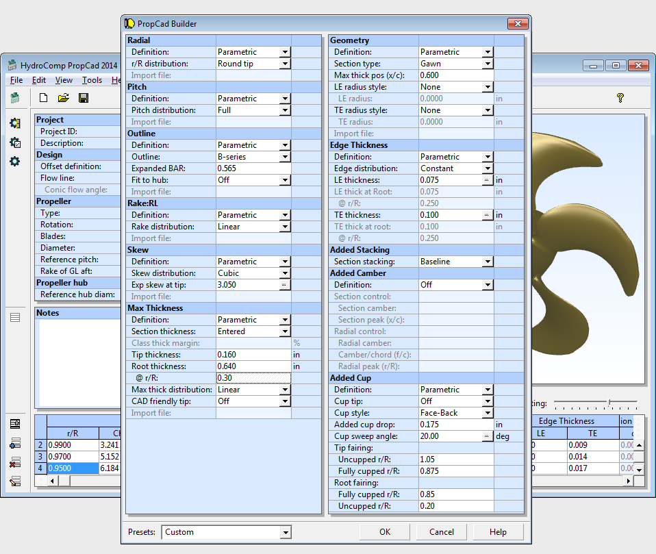 PropCad 船舶螺旋桨几何建模软件 软件界面 2