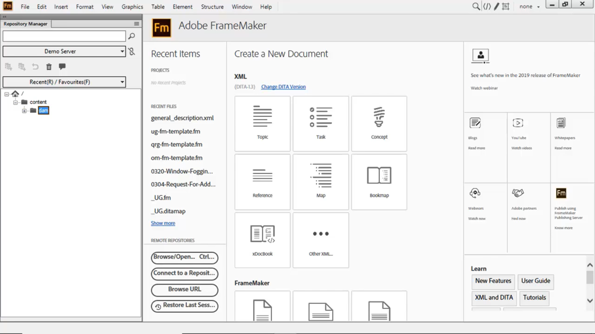 Adobe FrameMaker软件界面1