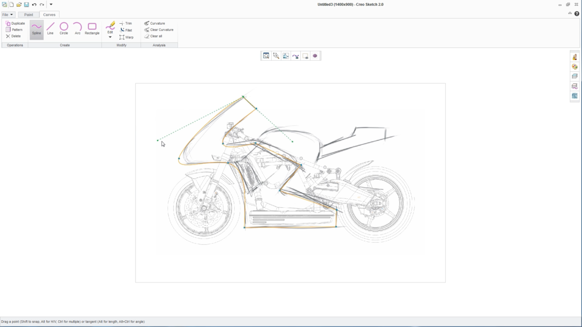 Creo Sketch软件界面2